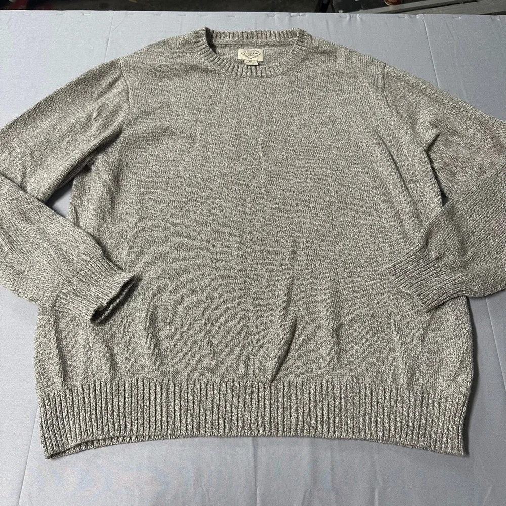 St Johns Bay‎ Mens Crewneck Sweater XXL Gray Marl Cotton Knit Pullover XXL